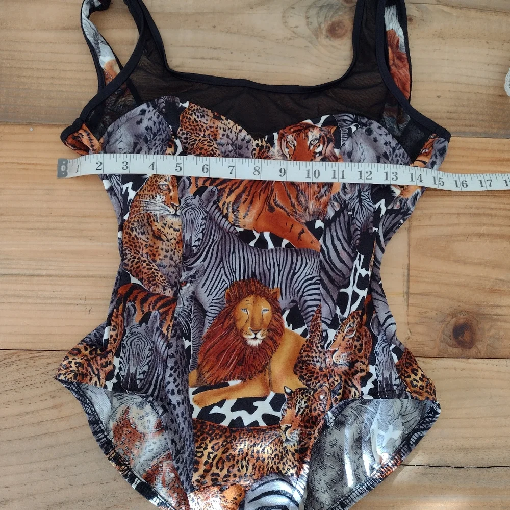 Pacific Connections Swimwear Vintage Big Cat One Piece Swimsuit NEW Fits S-M - Picture 6 of 14